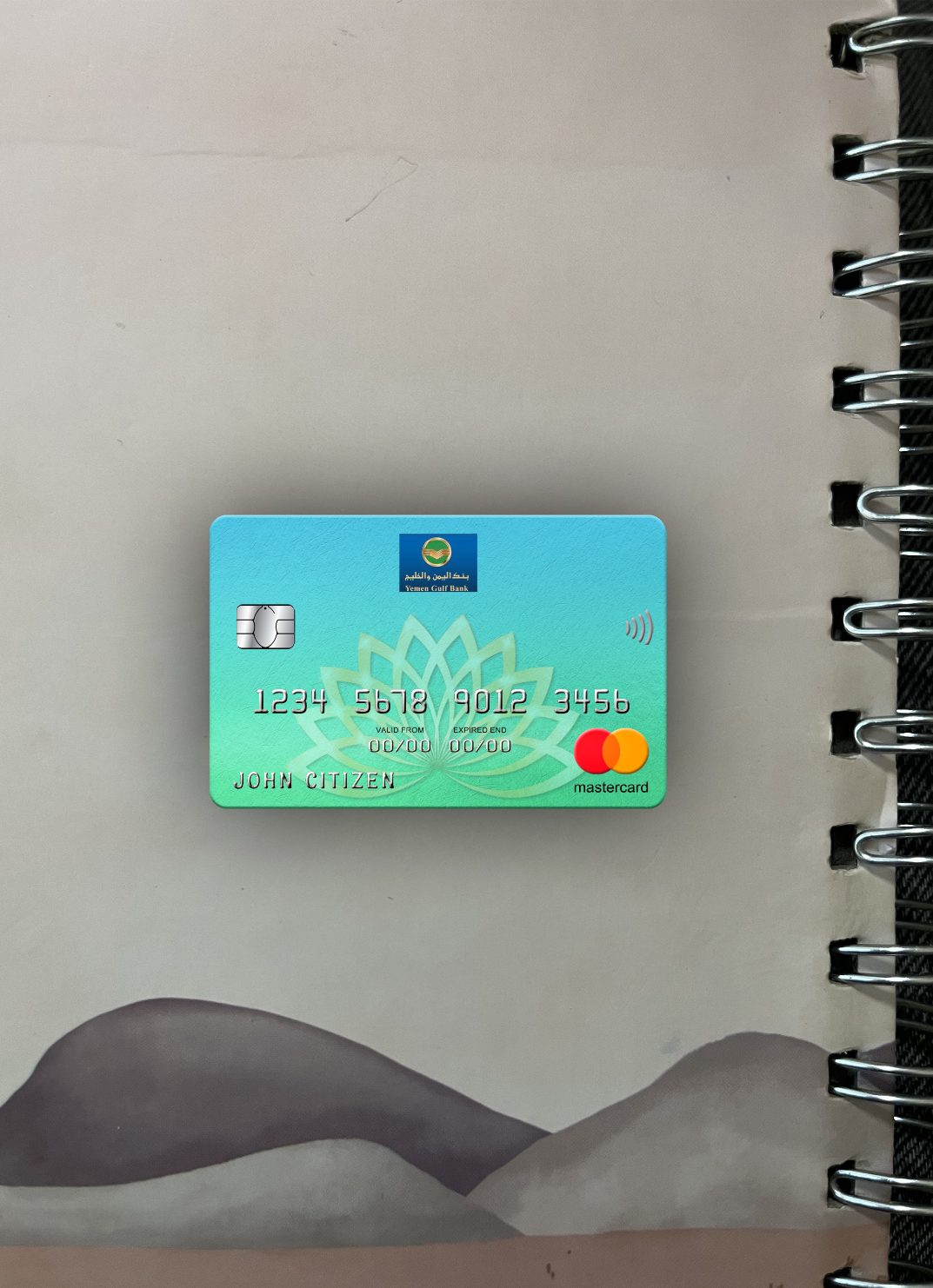 Download Yemen Gulf Bank mastercard photolook front Photoshop template